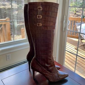 Ralph Lauren Jennison II Embossed Croc Boots